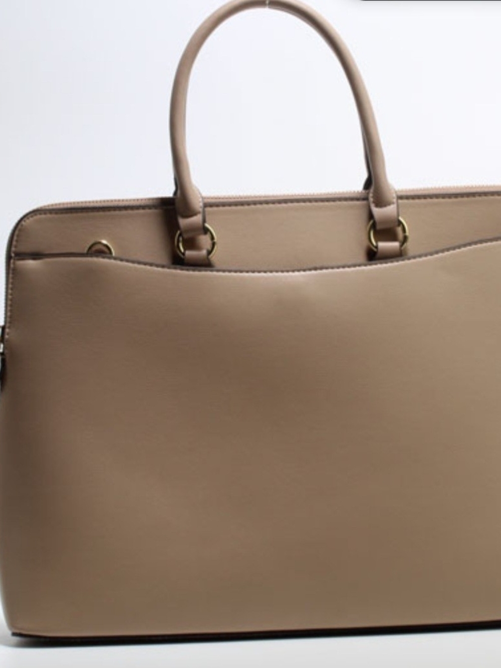 Elegant Taupe Women's Tote with Top Handles